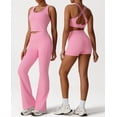 thumbnail image 2 of PISONIC 2 Piece Workout Sets for Women, Camisole Square Neck Tops & High Waist Shorts, Gym Yoga Pilates Outfits, 2 of 9