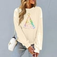 thumbnail image 4 of Christmas Women's Sweatshirts Fashion Casual Printed Shirts Pullover Round Neck Rhinestone Loose Long Sleeve Blouse Sweatshirt Top, 4 of 6