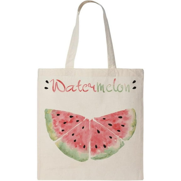 Smartprints Watermelon Fruit Tote Bag - Image by Shutterstock, One Size Cotton Canvas Tote Bag