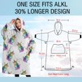 thumbnail image 4 of Oversized Wearable Blanket Hoodie,White Cartoon Cat Unicorn Pattern Sherpa Blanket Hoodie with Super Pockets,Super Warm Fuzzy Pullover for Women & Men, 4 of 6