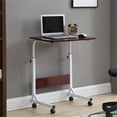 thumbnail image 2 of Hodedah Adjustable Height Wood Top Laptop Desk on Wheels in Mahogany, 2 of 5