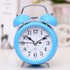 thumbnail image 2 of Reloj despertador de 4 pulgadas, cuarzo, analógico, vintage, doble campana, con alarma fuerte y luz nocturna, caja de metal (azul), 2 of 5