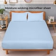 thumbnail image 3 of Royale Linens Fitted Sheet California King - Ultra Soft 1800 Brushed Microfiber - Hotel Luxury Bottom Sheets - Wrinkle Free & Fade Resistant - Deep Pocket Fitted Sheet Only (King Cal, Lake Blue), 3 of 10