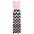 thumbnail image 5 of Casual Dress for Womens Plus Size Wave Striped Summer Beach Boho Dress Party Cocktail Long Maxi Dresses, 5 of 5