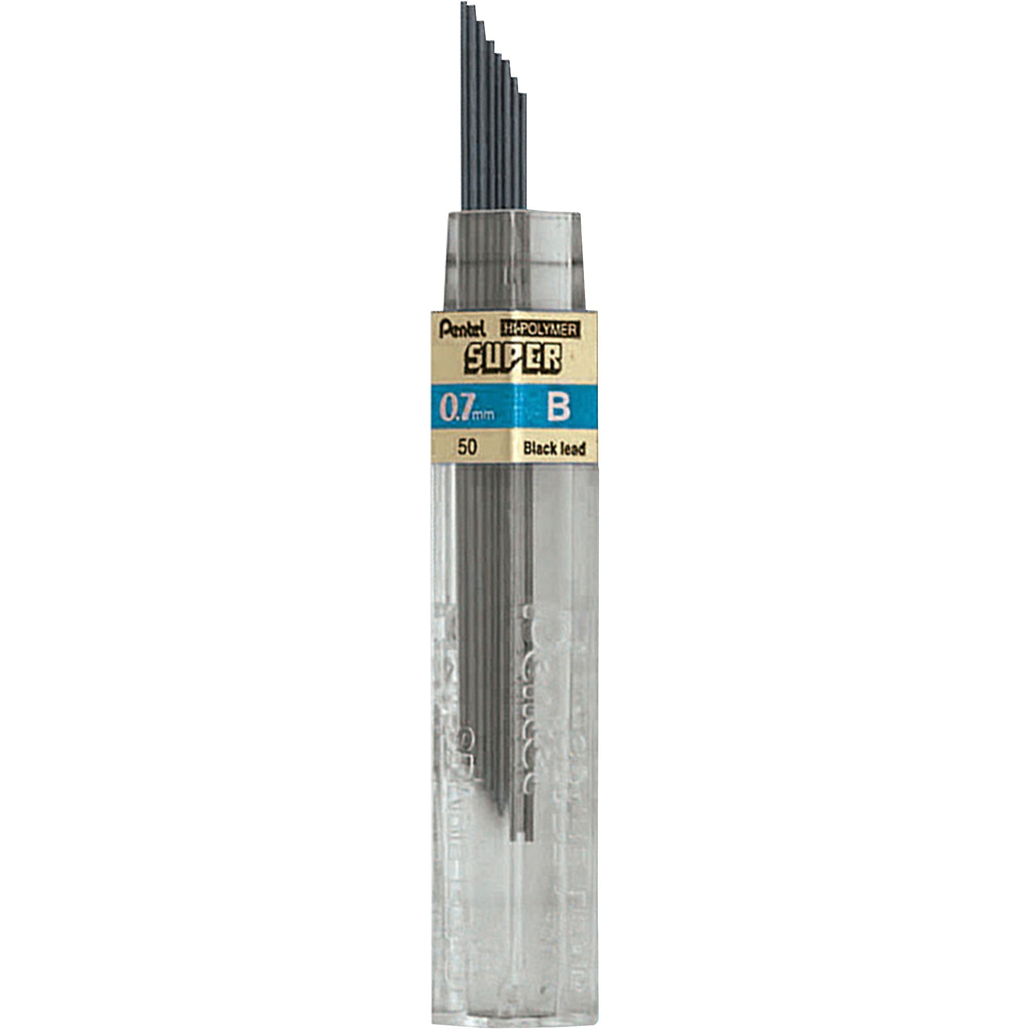 Pentel Super Hi-Polymer Leads, .7mm, B, 12/Pkg