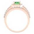thumbnail image 4 of Clara Pucci 18K Rose Gold Emerald Cut 1.5Ct Simulated Green Diamond Engagement Ring + Matching Band - Luxury Box Included, 4 of 7
