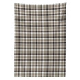 thumbnail image 2 of Brown Plaid Tablecloth, Brown Blue Associated Print Repeating Squares and Stripes Geometric Layout, Rectangle Satin Table Cover Accent for Dining Room and Kitchen, 52" X 70", Multicolor, by Ambesonne, 2 of 2