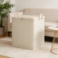 thumbnail image 5 of Naxoaeo Large Capacity Khaki Clothes Storage Bags, Extra Strong Heavy Duty Moving Boxes for Wardrobe, Foldable Storage Containers with Lid, Reusable Home Organization Bins for Moving, Decluttering, 5 of 9