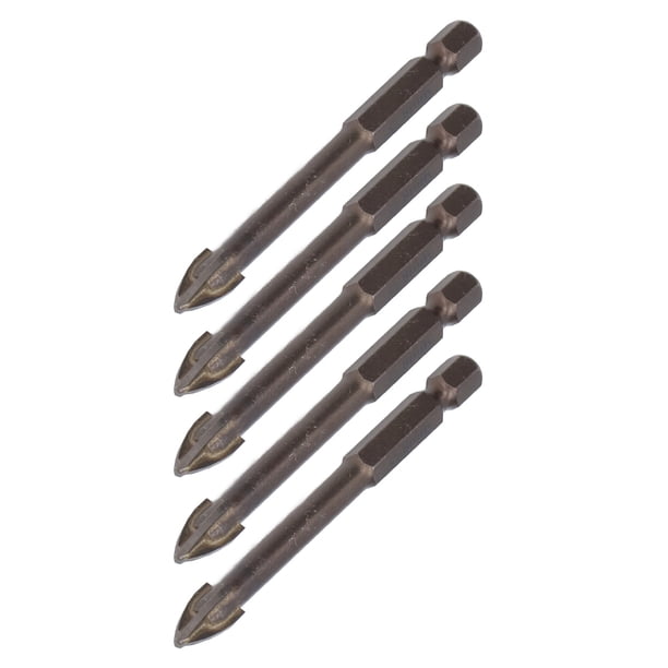 Brocas para azulejos, 5 piezas Broca cruzada Broca cruzada Brocas cruzadas Acabado de lujo