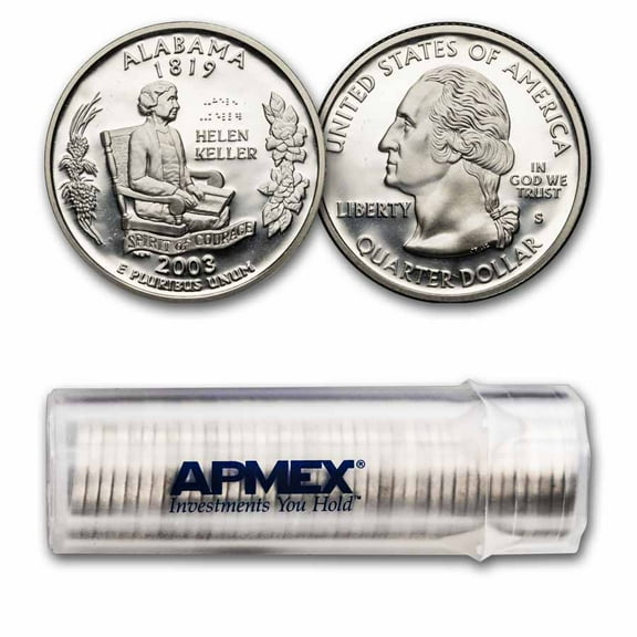 2003-S Alabama State Quarter Gem Proof 40-Coin Roll (Silver)