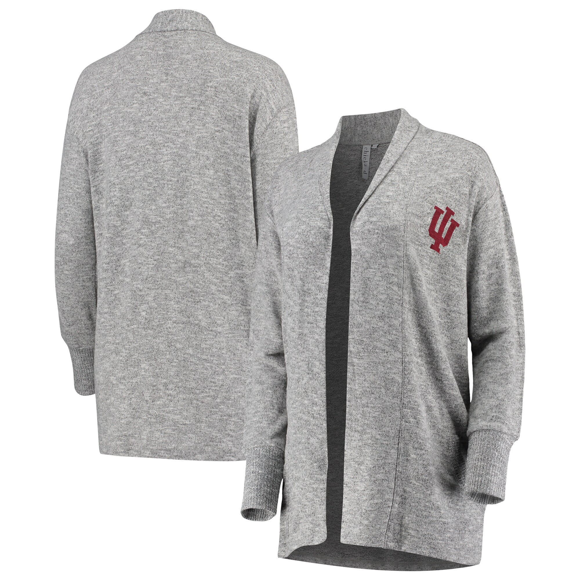 chicka-d Womens Cozy Fleece Cardigan Heather Grey chicka-d Womens Cozy Fleece Cardigan Heather Grey
