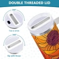 thumbnail image 3 of Yayeee 30oz Stainless Steel Tumbler with Straw and Handle Double-Wall Insulated Travel Water Bottle, Purple Hand Drawn Floral, 3 of 8