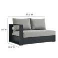 thumbnail image 5 of Modular Lounge Sectional Sofa Set, Grey Gray, Aluminum Metal, Outdoor Patio Balcony Cafe Bistro Garden Hospitality Restaurant, Modern Contemporary HB36631, 5 of 7