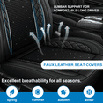 thumbnail image 4 of HQBQBUG Seat Covers Full Set for Dodge Dart 2013-2016: Ice Silk Leather Seat Covers Cushion Breathable Cooling Comfort 4 Season(Black,2 Row 5 Seat), 4 of 9