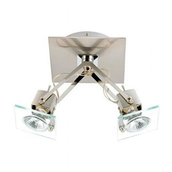 Jesco Lighting CES2192CL 2-Light Satin Chrome Ceiling Mount - Clear