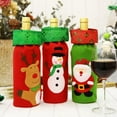 thumbnail image 4 of adviicd Glitter Embroidered Christmas Wine Bottle Bag Santa Snowman And Reindeer Design For Wine Gifting And Table Decoration In Hotels And Restaurants, 4 of 5