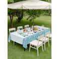 thumbnail image 3 of Outdoor Tablecloth with Umbrella Hole and Zipper, Happy Easter Rectangle Table Cloth 60x84 Inch Waterproof Tablecloth, Cute Gnomes Eggs Blue Bunny Flowers Border Picnic Table Cover for Patio Camping, 3 of 7