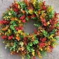 thumbnail image 5 of Fridja 17.7in Fall Wreath Autumn Front Door Wreath Harvest Wreath with Leaves Fall Decorations for Outside Indoor Wall Window Festival Thanksgiving Fall Autumn Decor, 5 of 10