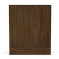 thumbnail image 4 of Polifurniture Denmark 71 in. 5 Door Adult Armoire with 2 Drawers, Shelves & 2 Hanging Rods, Walnut, 4 of 8
