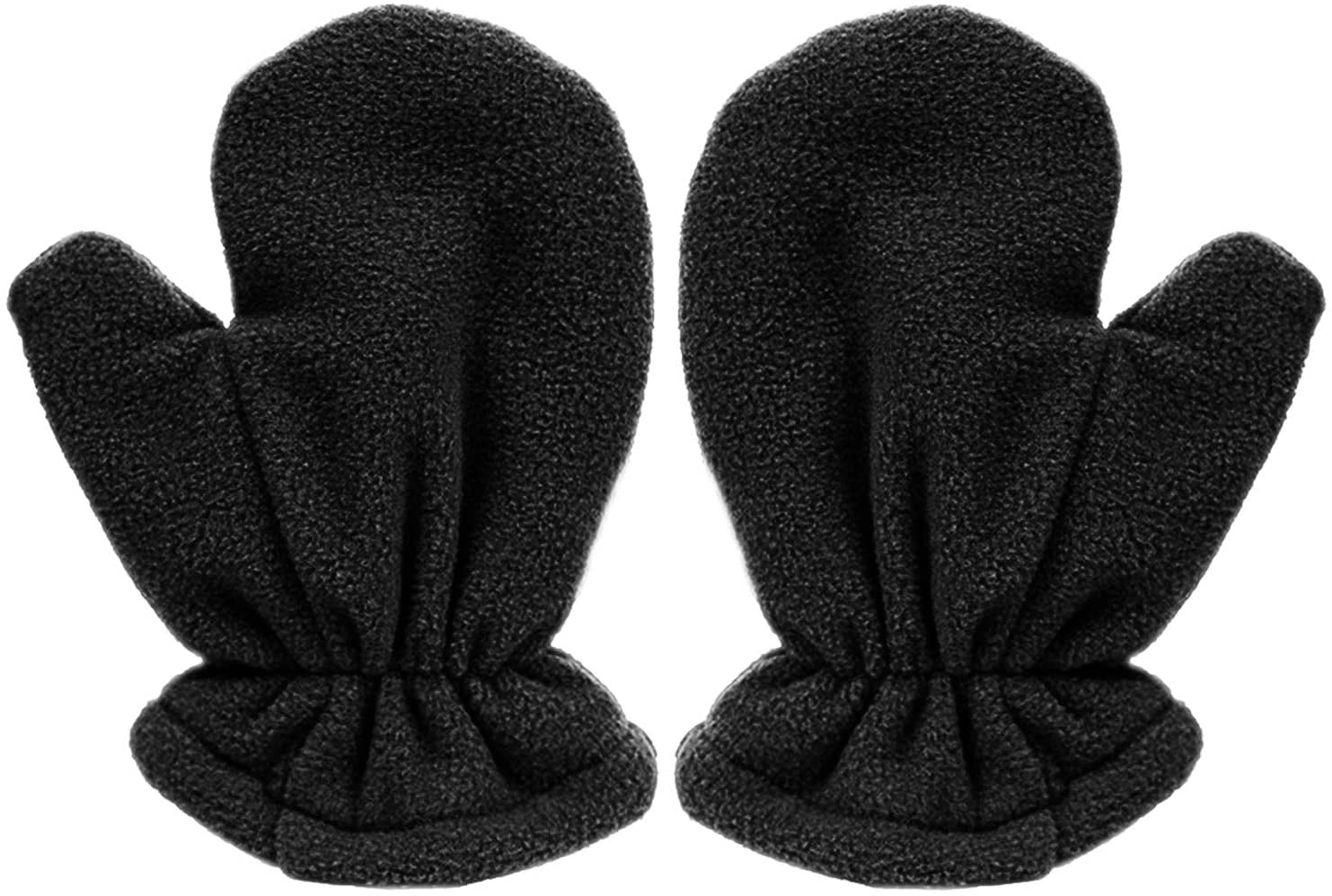 3-7 years old Black, L Baby Winter Warm Mittens Polar Fleece Light and Easy to Wear Gloves for Girls and Boys…