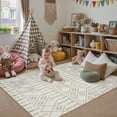 thumbnail image 5 of PureCozy 5'x7' Area Rugs for Entryway Entrance Kitchen Bedroom Office Rugs Boho Moroccan Soft Shag Non Slip Checkered Washable Rugs, Yellow, 5 of 5