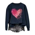 thumbnail image 4 of Craaazy Women's Heart Printed Valentines Shirts Crewneck Loose Long Sleeve Tops Gifts, 4 of 7