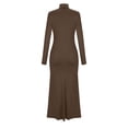 thumbnail image 5 of FAIWAD Womens Turtleneck Long Sleeve Maxi Dress Elegant Slim Stretch Long Dress Basic Party Long Pencil Dress, 5 of 6
