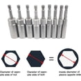 thumbnail image 4 of 6-14mm Magnetic Nut Driver Set, 9 Pcs Hex Shank Nut Setter Driver Impact Driver Sockets Hex Drill Bits 1/4 Inch Quick Change Drill Bit Sets for Electric Screwdriver Handle Tools, 4 of 7
