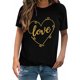 thumbnail image 1 of Camisetas unisex con cuello redondo LOVE Print Blusas cómodas clásicas Tops de San Valentín Pompotops  oipoqjl3740, 1 of 5