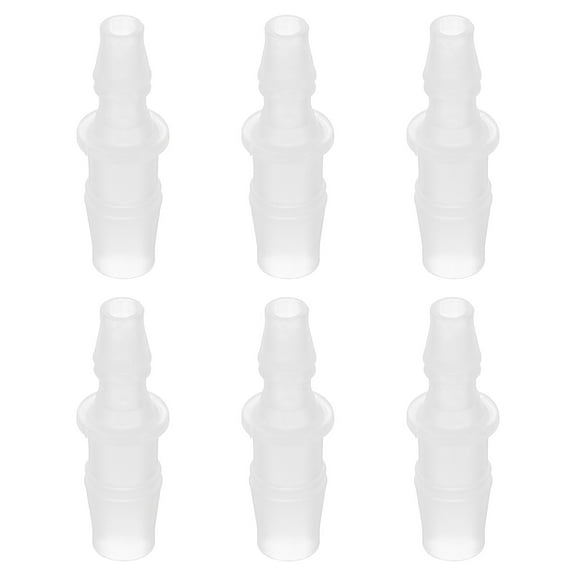 Hose Barb Reducer, 6 Pcs 3/8" to 1/4" Hose ID Connectors Joint Plastic Pipe Fitting Splicer Mender Adapter, White