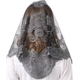 thumbnail image 4 of Triangular Mantilla Lace Head Covering Mass Catholic Church Veils, 4 of 7