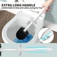 thumbnail image 4 of Toilet Brush and Holder 2 Pack, Toilet Bowl Brush with Extra Long Handle, Toilet Scrubber and Covered Holder, Toilet Brushes for Bathroom-Space Saving, Covered Brush, Durable, Deep Cleaning(White), 4 of 7