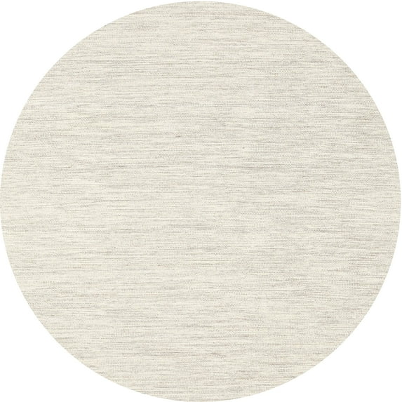 Ahgly Company Indoor Round Contemporary Beige Solid Area Rugs, 7' Round
