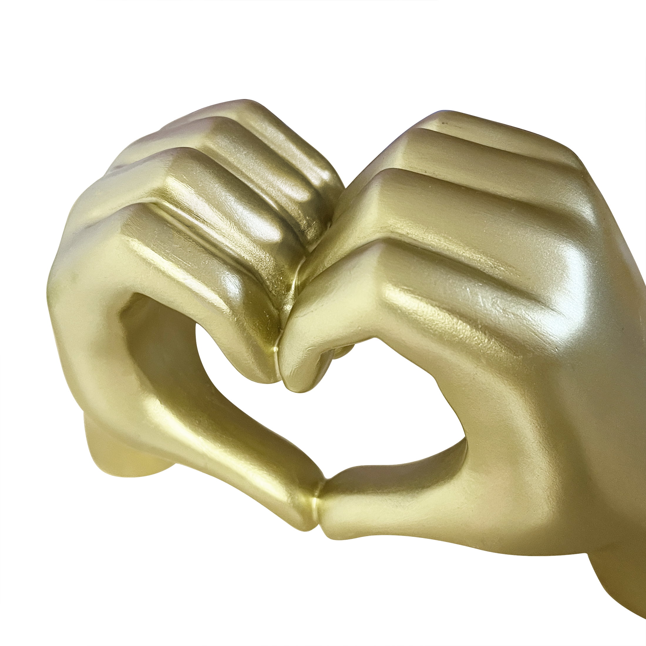 (4 pack) Mainstays Heart Hands 9” Home Decor Gold Resin Figurine