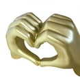 thumbnail image 3 of Mainstays Heart Hands 9” Home Decor Gold Resin Figurine, 3 of 7