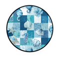 thumbnail image 2 of 36.2 Inch Round Floor Mat Blue Marine Life Patterns Carpet Decor Rug for Living Room Bedroom, 2 of 6