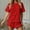 Red, variant on Elvqul Women's Ruffled Hem Short Sleeve Shorts Pajama Set