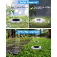 thumbnail image 5 of Luces solares para exteriores, 4 paquetes, 12 LED brillantes, luces solares para el suelo, impermeables, luces planas para caminos con energía solar para (blanco), 5 of 5