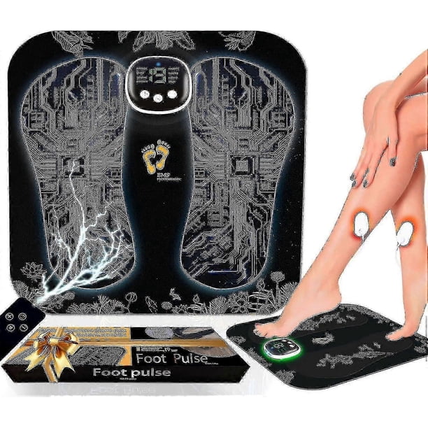 Ems Foot Massager Neuropathy Mat - Electric Feet Therapy Machine: Pulse Acupoints Bioelectric Plantar Fasciitis Massage - Portable Therapeutic Muscle
