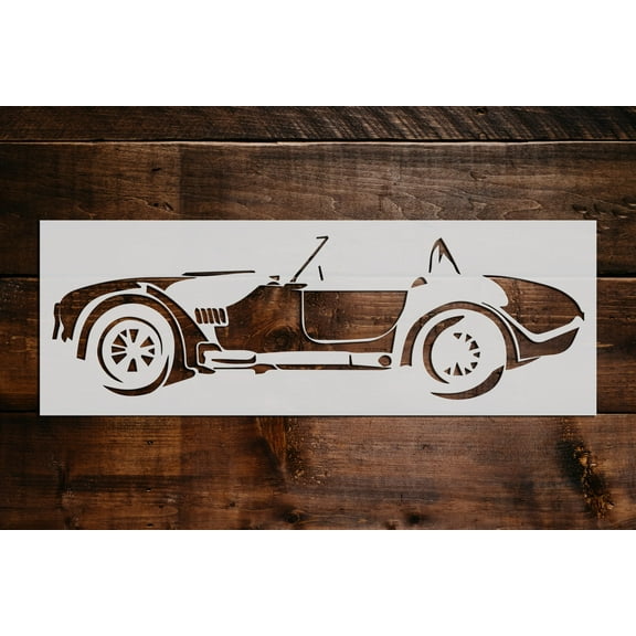 Sports Car Stencil - Art and Wall Stencil (3"x9")