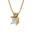 thumbnail image 2 of 2.5 ct princess cut white sapphire 14k yellow hypoallergenic Solid gold Designer Everyday Affordable Dainty Necklace Pendant + 16" hypoallergenic Solid gold chain, 2 of 6