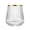 Clear with Gold Rim, variant on Efavormart 12-Pack Plastic Stemless Wine Glasses – 12oz Dusty Blue Ribbed Design, Reusable Shatterproof Cocktail Tumblers