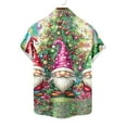 thumbnail image 6 of SERTG Men's Christmas Print Short Sleeve Shirt Lapel Collar Button Front Resort Casual Hawaiian Shirt Men Christmas Gifts Tops(Watermelon Red,L), 6 of 6