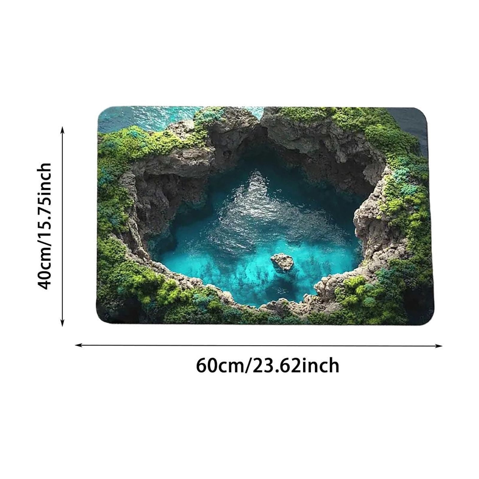 3D Optical Illusion Doormat, Super Absorbent & Non- Front Door Mat for Outside Entrance, Mud Bath Design Rug for Bathroom, Kitchen, and Home Decor