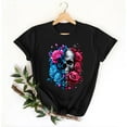 thumbnail image 4 of Drses‌‌ ‌‌‌Women's Gothic Halloween Tee - Vintage Skull & Roses Print 100% Cotton Graphic Short Sleeve Tee, 4 of 4