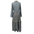 thumbnail image 6 of Joernso Women's Plaid Maxi Dress Long Sleeve Button-Down Shirt Long Dress Casual V-Neck A-Line Dress for Spring Summer, 6 of 7