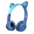 thumbnail image 2 of Auriculares inalámbricos Yotijar con de gato Estéreo RGB Luz inconfundible Orejeras suaves Reproductor de MP3 para videojugador Teléfonos azul, 2 of 10