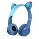 thumbnail image 2 of Auriculares inalámbricos Yotijar con de gato Estéreo RGB Luz inconfundible Orejeras suaves Reproductor de MP3 para videojugador Teléfonos azul, 2 of 10