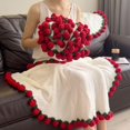 thumbnail image 2 of predolo Manta Ramo de Flores Regalo Romántico Manta de Punto con Rosas 3D Multifuncional Colcha Floral Tejida para Novia, Mujeres, Dormitorio, Sofá, 2 of 6