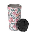thumbnail image 2 of Balery Flower Leaves Pattern Insulated Coffee Travel Mug Stainless Steel Vacuum Coffee Cup Leakproof with Screw Lid Coffee for Hot/Iced Beverage - 500ml, 2 of 8